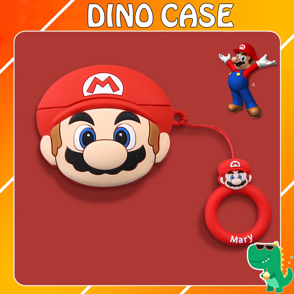 Case Vỏ Bao Airpod Đựng Tai Nghe Airpod 1 2 Pro hình Mario chống va đập - Dino Case