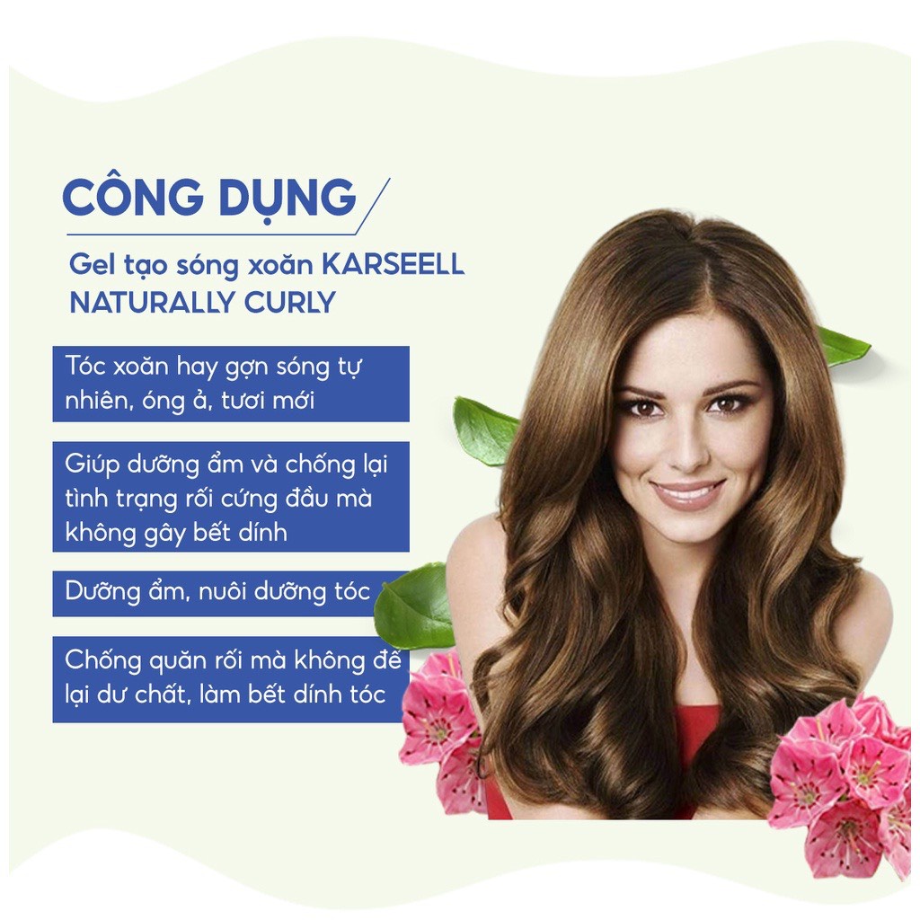 KEM XẢ KHÔ DƯỠNG TÓC TẠO SÓNG XOĂN - GEL KARSEELL TẠO KIỂU TÓC UỐN XOĂN GIỮ NẾP TÓC HÀNG CHÍNH HÃNG