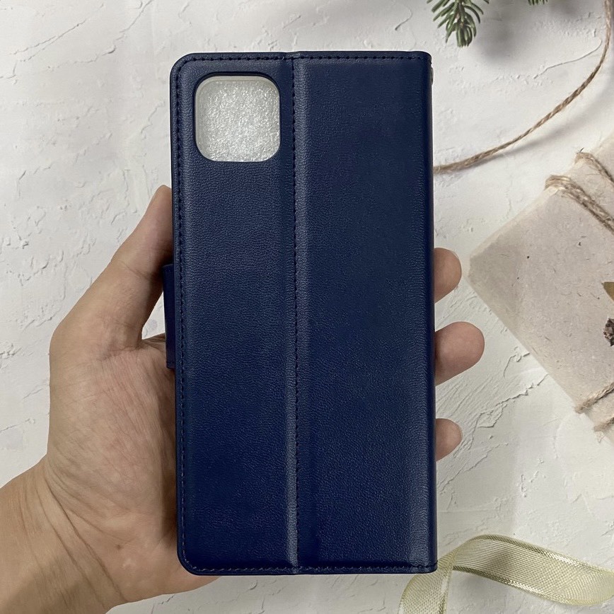 Bao da dạng ví Realme C11, C15, C12, C20, C17, 7i, 5, 5i, 5s, C3, 6i ngăn đựng thẻ tiền tiện lợi, hiệu Hanman
