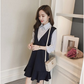 ( XẢ KHO ) Đầm Bầu Công Sở Dáng Yếm Đuôi Cá