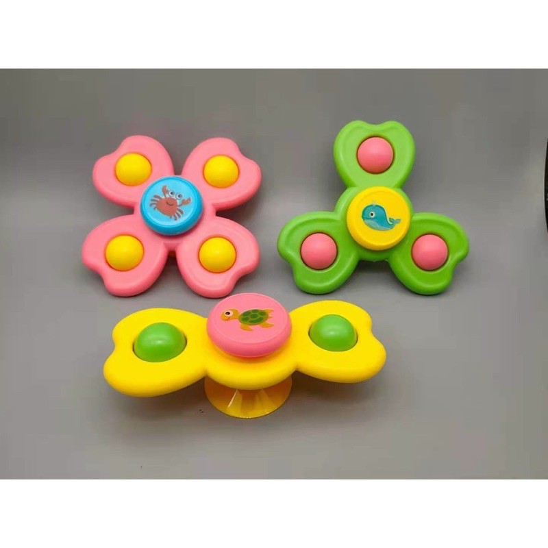 Con quay đồ chơi fidget spinner thiết kế hình động vật hoạt hình có giác hút đọc đáo dành cho các bé