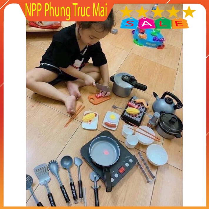 Đồ chơi cho bé đồ chơi nấu ăn 36 món có đèn có nhạc Phungtrucmaistore