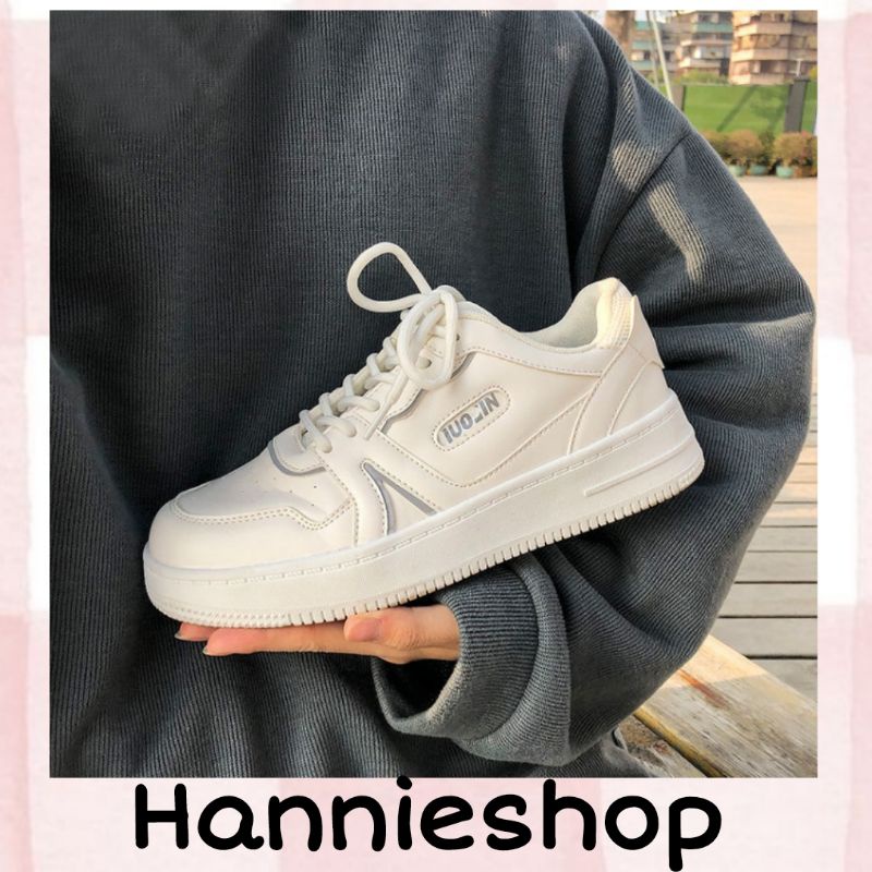 Giày Sneaker Trắng Basic Mang Đi Học