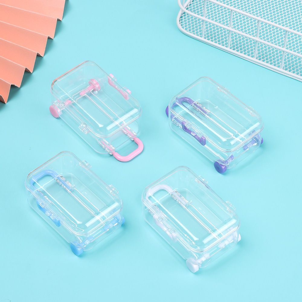 Vali nhựa mini nhiều màu sắc dễ thương trang trí nhà búp bê