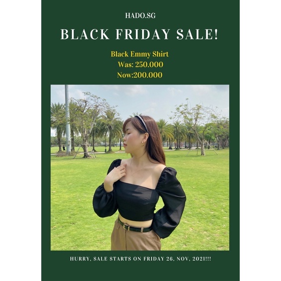 Áo croptop dài tay đen - Black Emmy Shirt