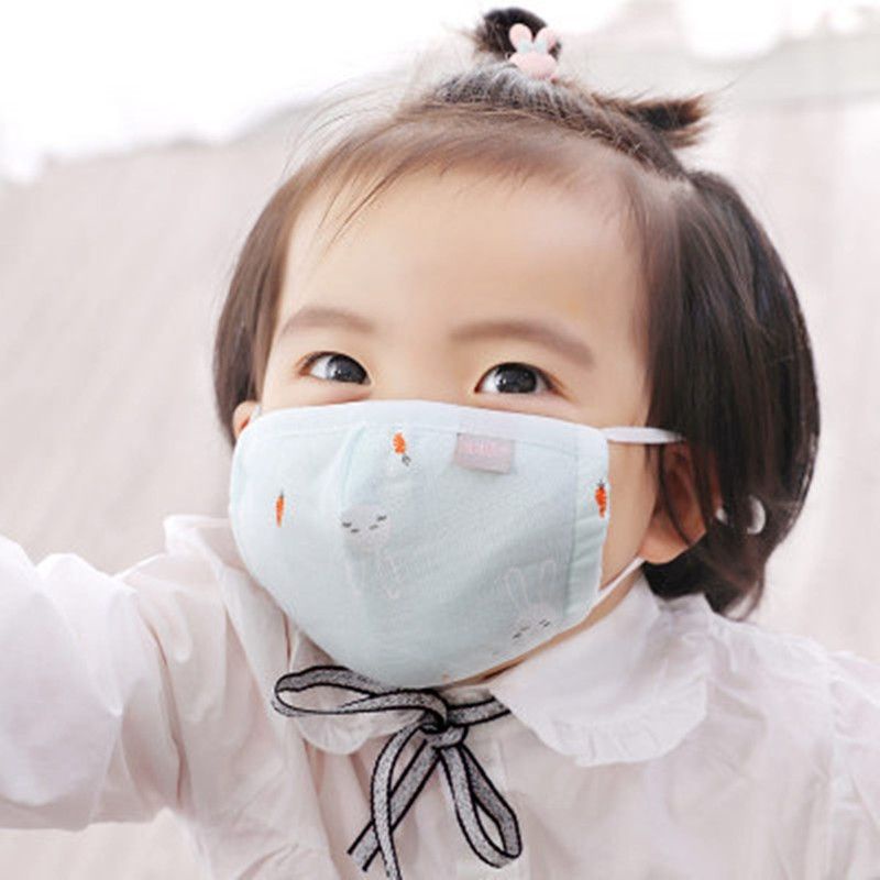 Khẩu trang cho bé 5 lớp vải xô xuất Nhật 3d dễ thở size 1 tuổi đến 10 tuổi