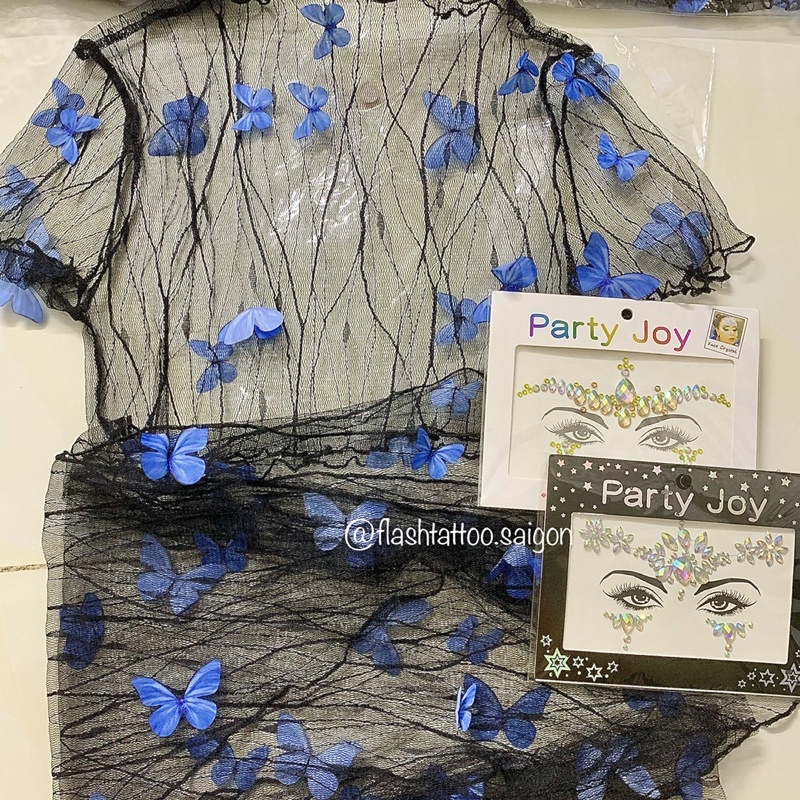 Set Áo & Khăn lưới hình bướm