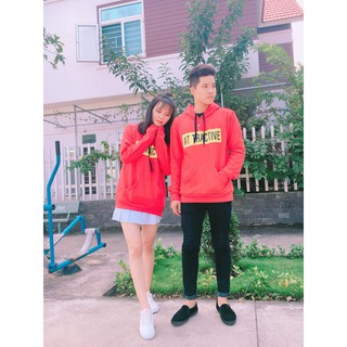 Áo hoodie đỏ cam