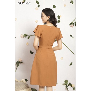 Đầm nữ thêu dây eo GUMAC MS12093_NAU