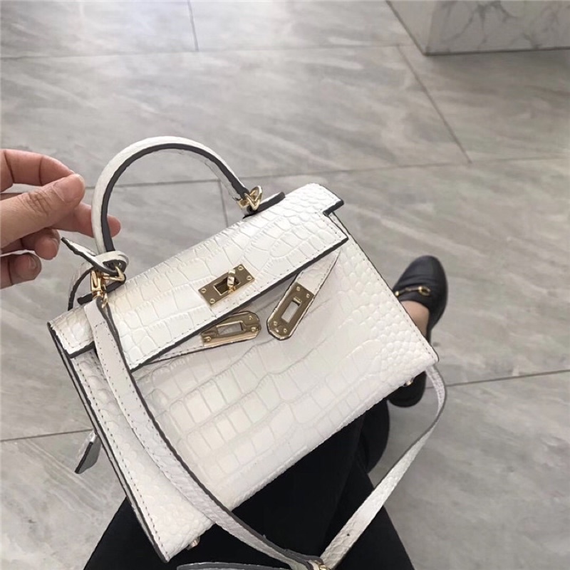 [ Tặng Khăn] Túi hm size 20 túi xách nữ hermes mini kèm khăn đeo chéo cực xinh