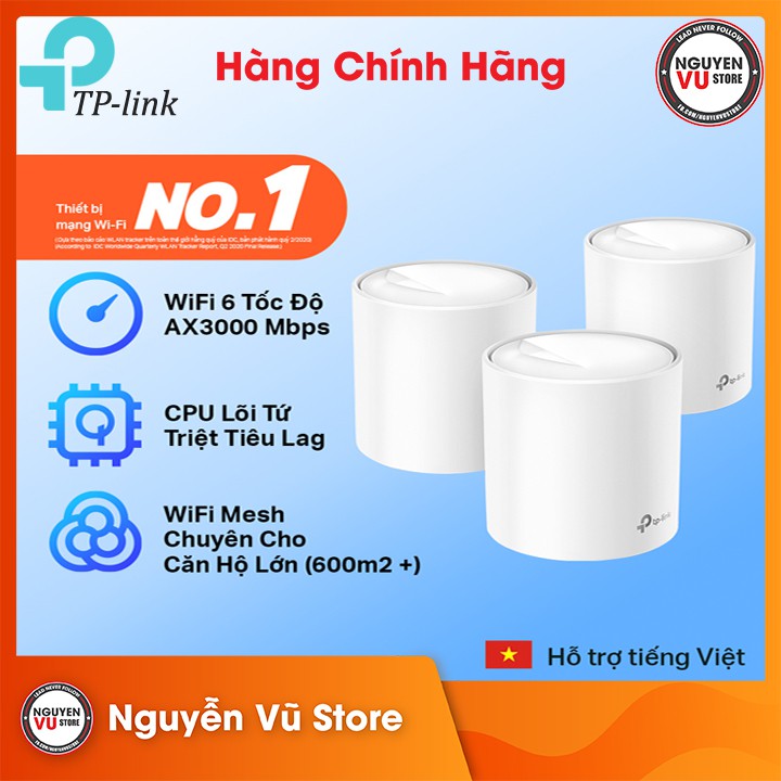 Bộ Phát Wifi Mesh TPLink Deco X60 AX3000 MUMIMO (3pack) Hàng Chính Hãng