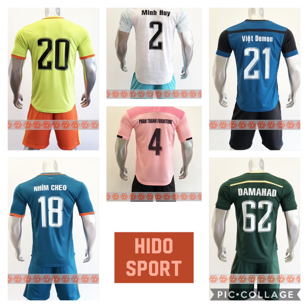 IN TÊN + SỐ QUẦN ÁO BÓNG ĐÁ THEO YÊU CẦU ( ÁP DỤNG MUA HÀNG TẠI HIDO SPORT)