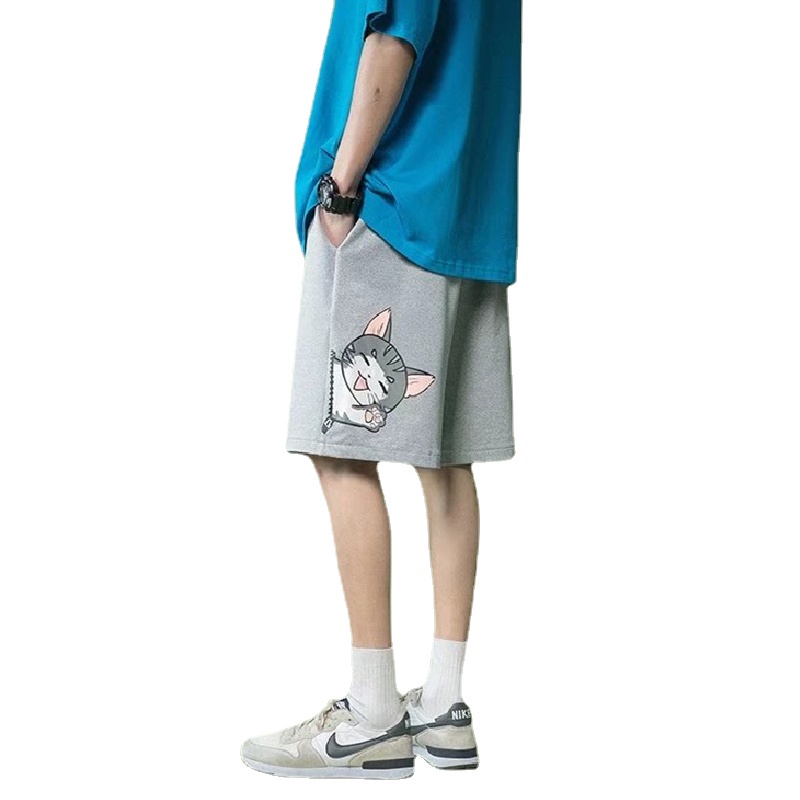 Quần Short Thể Thao Nam In Họa Tiết Hoạt Hình Phong Cách Hip Hop Nhật Bản Cỡ Lớn size M-8XL