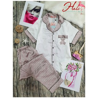 Đồ ngủ Pijama lụa Satin phối ( được kiểm hàng)