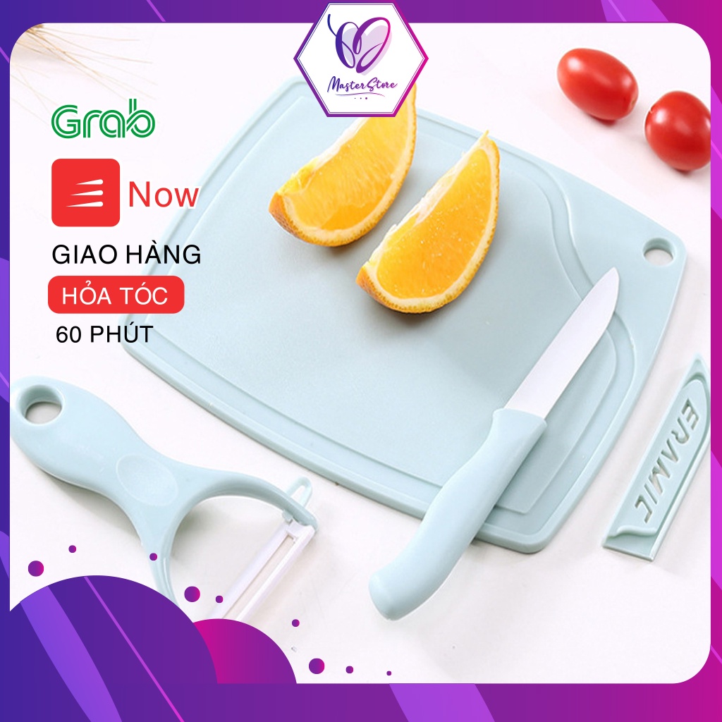 Bộ dao bào, thớt, dao gốm ceramic an toàn vệ sinh, tập nấu ăn cho bé Master Store