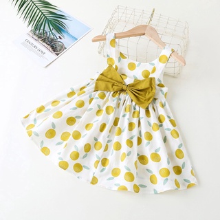Váy bé gái thắt nơ chất liêu cotton thoáng mát