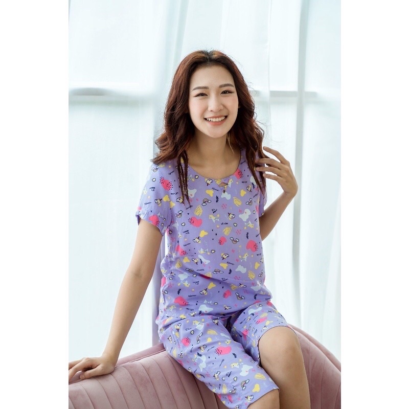 Bộ lanh winny mặc nhà quần lửng 21053 giá 259.000đ