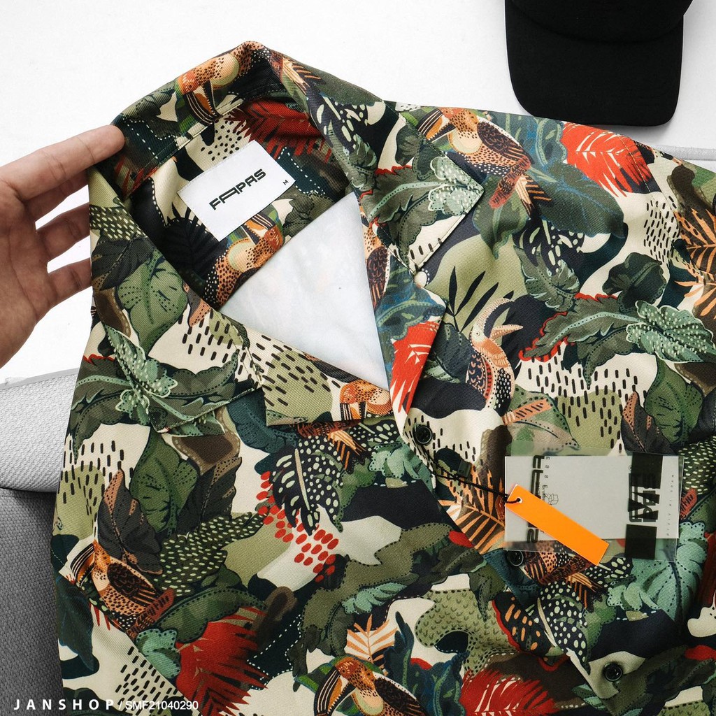 SƠ MI FAPAS TAY NGẮN CỔ VEST XANH RỪNG | BigBuy360 - bigbuy360.vn