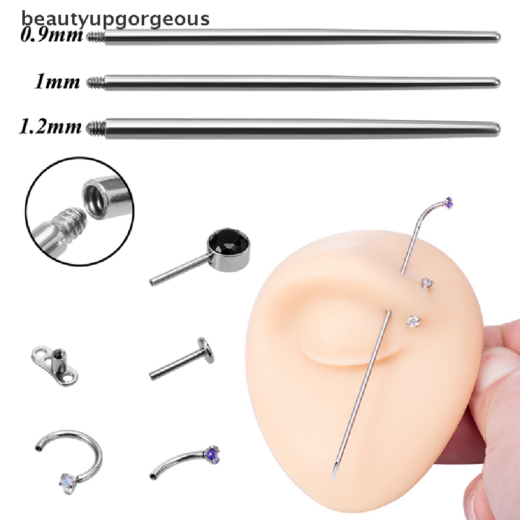 [Beautyupgorgeous] Dụng Cụ Hỗ Trợ Xỏ Khuyên Tai / Mũi / Môi Bằng Thép Phẫu Thuật Tốt
