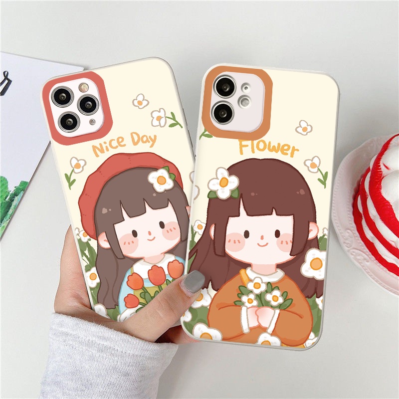 Ốp lưng iphone Baby Flower vuông dẻo chống sốc ip 6splus/7/7plus/8/8plus/x/xr/xs/11/12/pro/max/plus/13promax tr140
