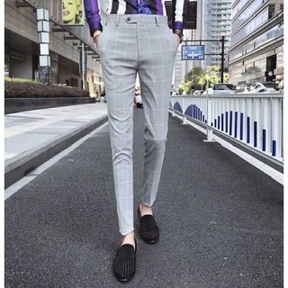 Quần Tây Nam Quần Tây Âu Ống Côn Quần Tây Âu Sọc Caro Quần Tây Ống Suông Quần Tây Nam Hàn Quốc Annashop097 – Qtan03