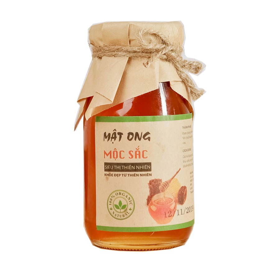 Mật ong Mộc Sắc lọ thủy tinh, mật ong nguyên chất cao cấp của siêu thị