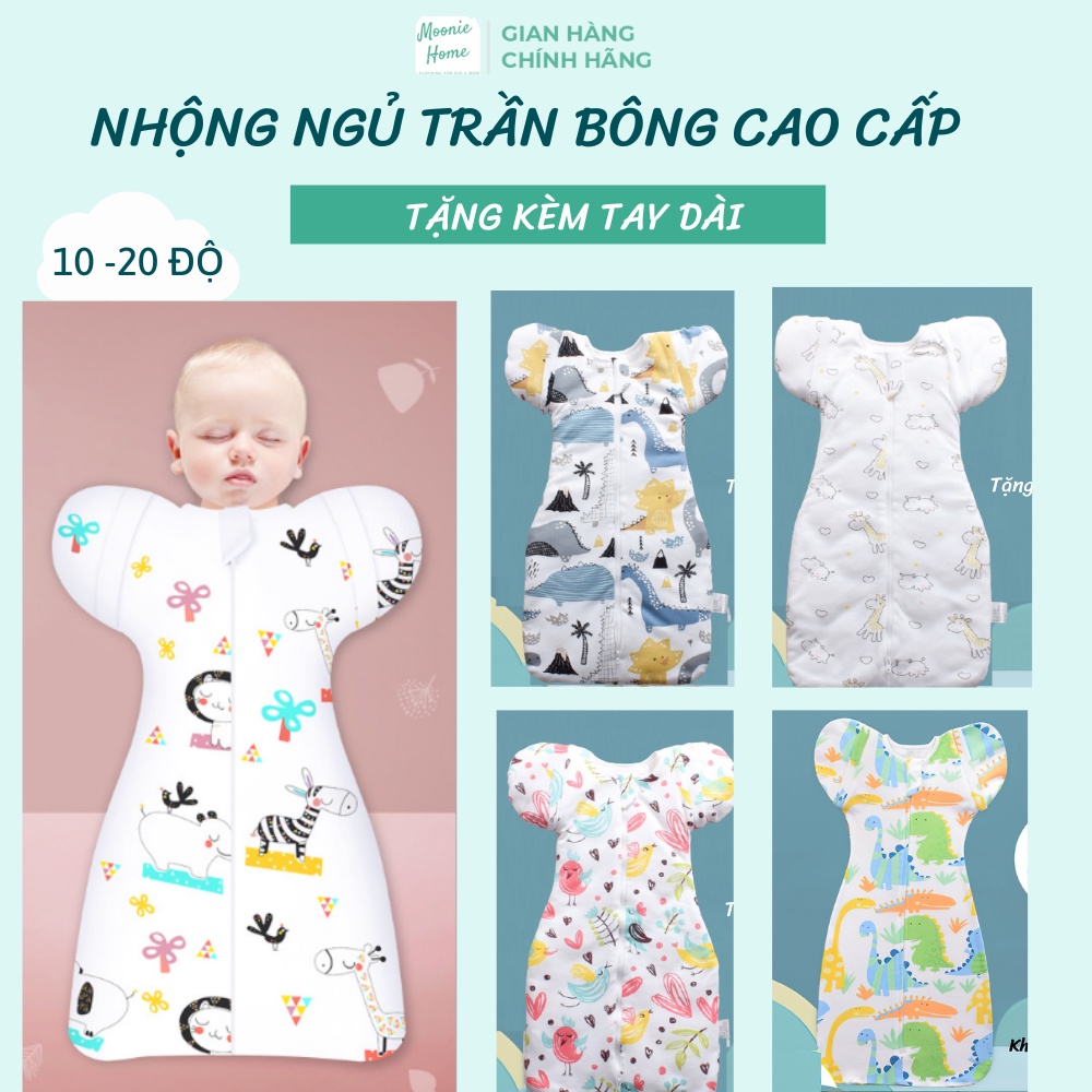 [10 -20 ĐỘ] Túi Ngủ Cho Bé Mùa Đông/ Nhộng Ngủ Cho Bé Mùa Đông Trần Bông Siêu Ấm (Tặng Kèm Tay Dài)