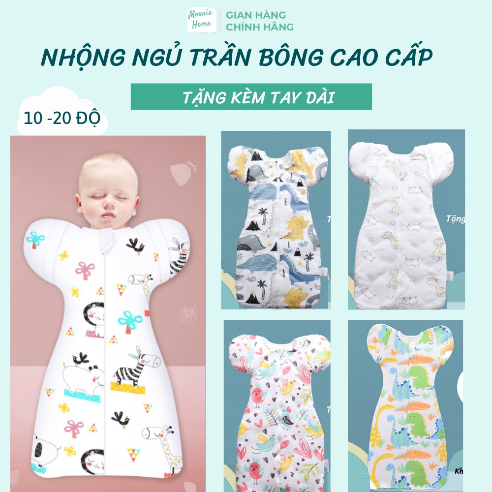 [10 -20 ĐỘ] Túi Ngủ Cho Bé Mùa Đông/ Nhộng Ngủ Cho Bé Mùa Đông Trần Bông Siêu Ấm (Tặng Kèm Tay Dài)