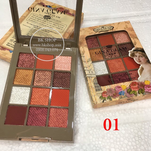 [  An Toàn ] Phấn Mắt 12 Ô GINA GLAM Velvet Eyeshadow G42