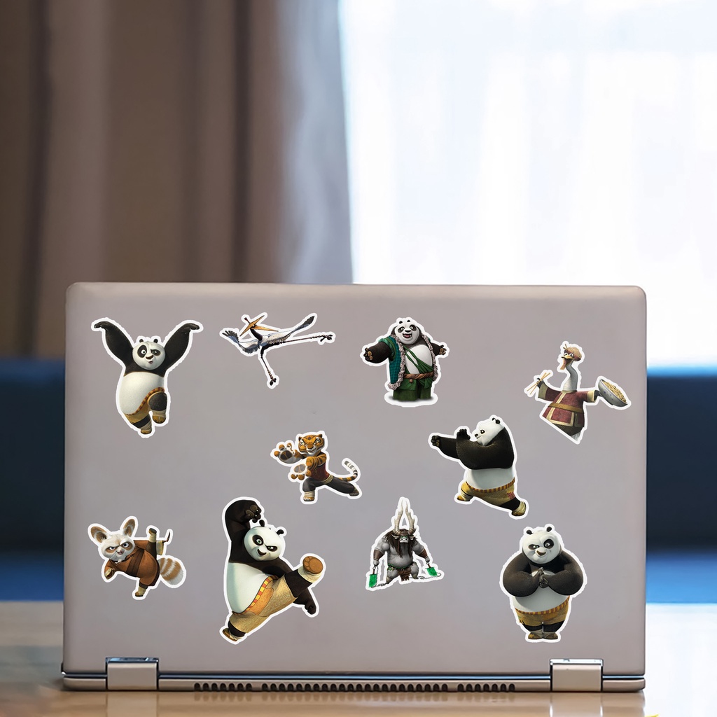 Sticker Kungfu Panda Chống Nước - Sticker Dán Laptop, Điện Thoại, Đàn Guitar, Mũ Bảo Hiểm, Vali
