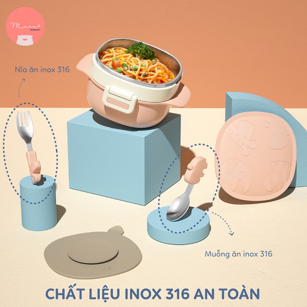 Chén giữ nhiệt ăn dặm bằng inox 316 | 400ml | PHANPY