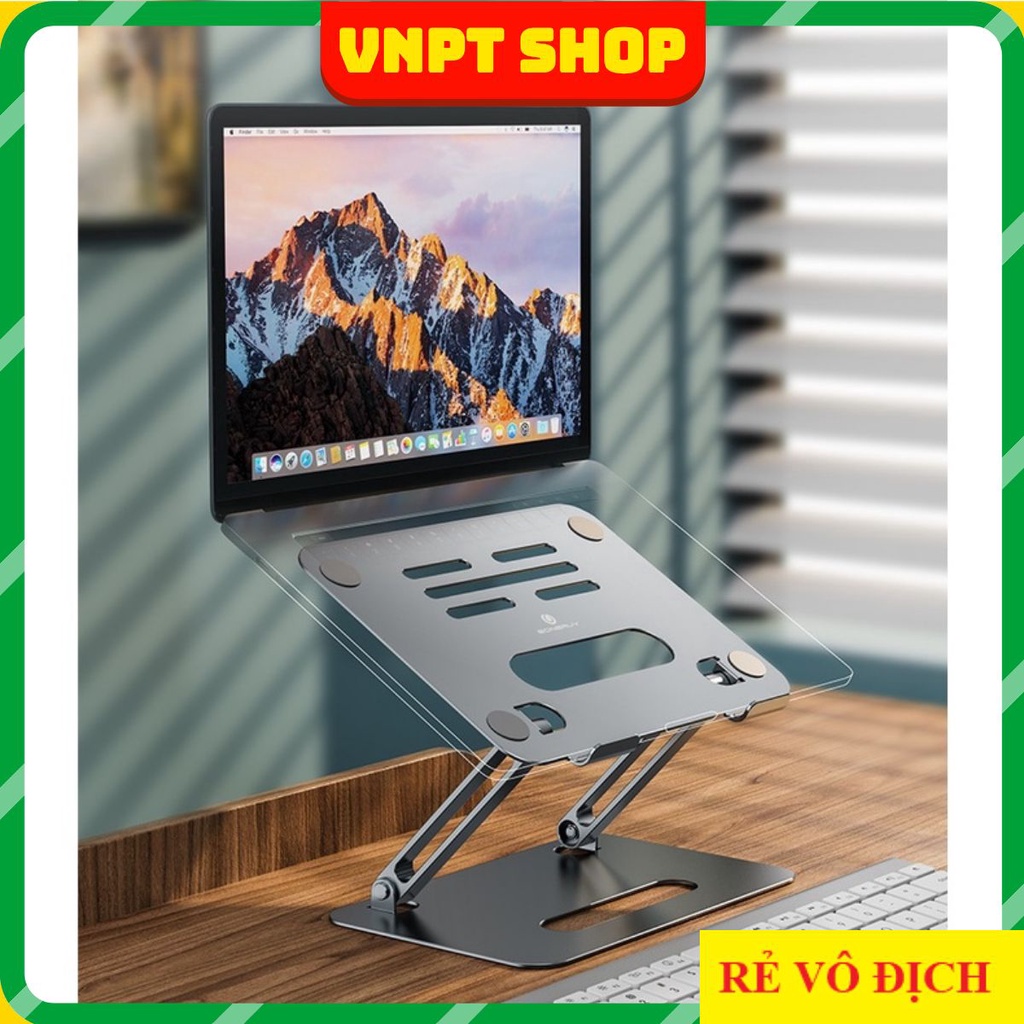 Giá đỡ để laptop stand notebook Macbook, laptop bằng hợp kim nhôm có thể điều chỉnh độ cao lên xuống.