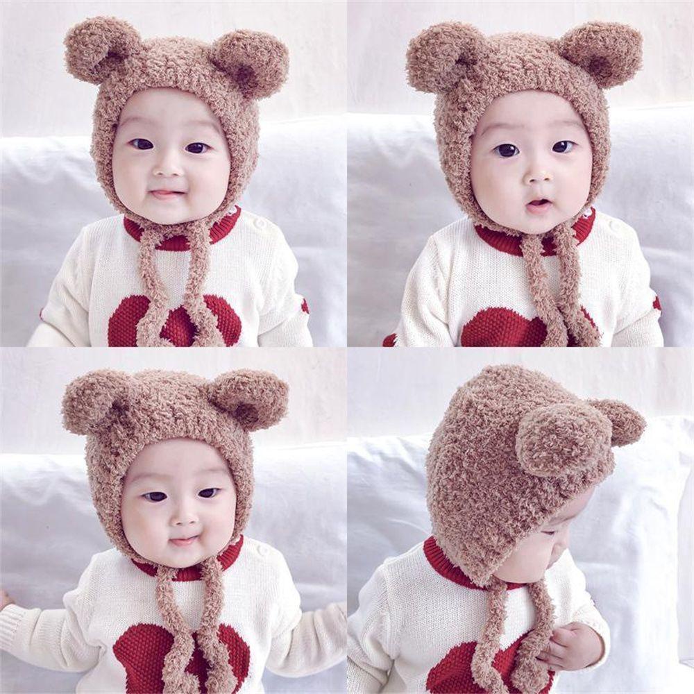 MIHAN1 Mũ Trùm Đầu Kèm Khăn Choàng Cổ Giữ Ấm Cho Bé
