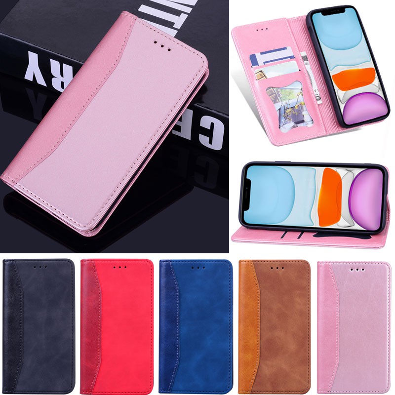 Bao da điện thoại dạng ví gập có ngăn đựng thẻ thích hợp cho iPhone 11 Pro Max XR XS Max 7 Plus 8 Plus 6s Plus SE2020