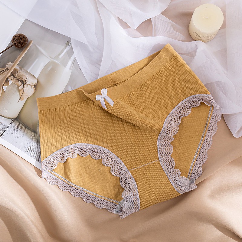 Combo 10 Quần Lót Nữ Cotton Kháng Khuẩn Đính Nơ Viền Ren Dễ Thương 032