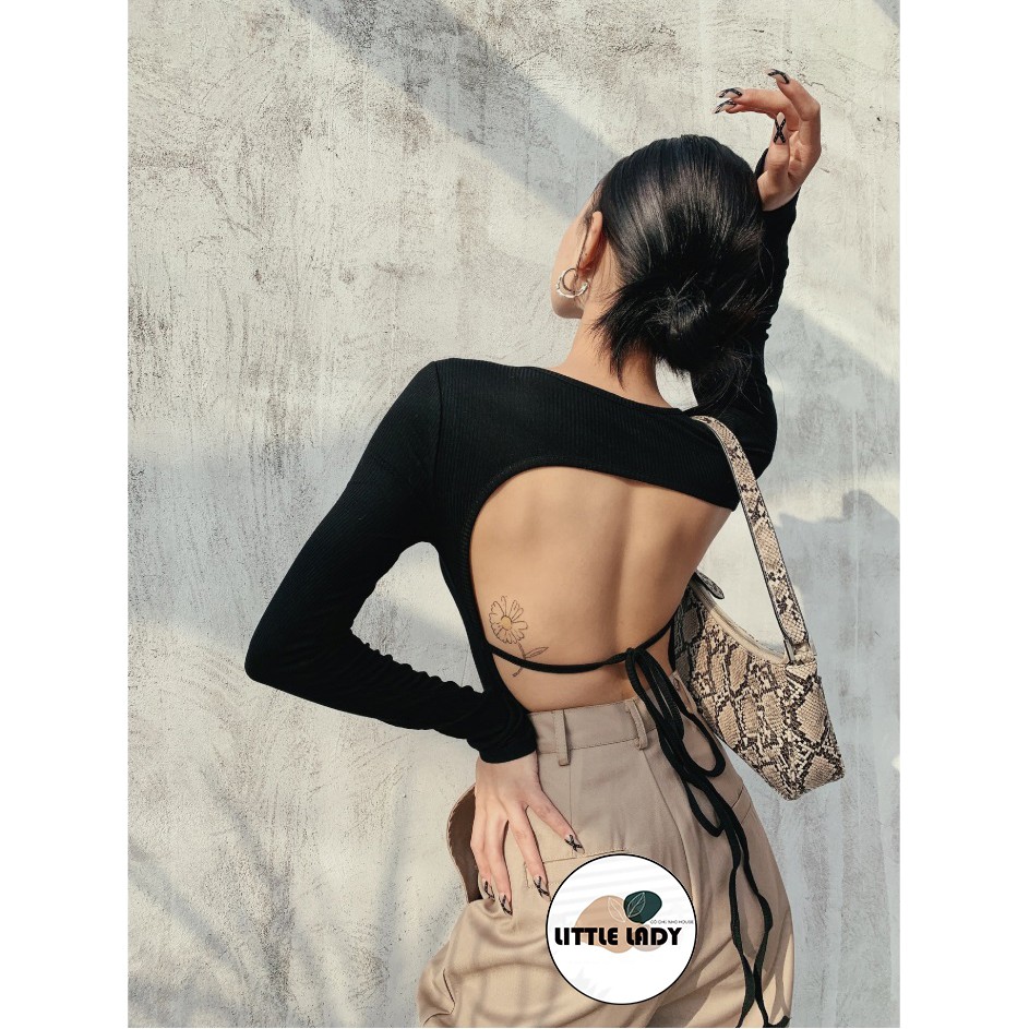 Áo Hở Lưng Tay Dài Bigsize Dưới 80Kg Cột Dây Lưng "HLTD"