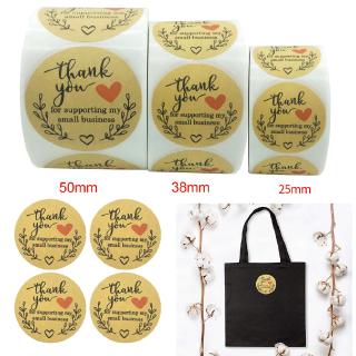 Set 500 miếng dán in chữ Thank You cỡ 2.5 / 3.8 / 5cm dùng trang trí tiện dụng