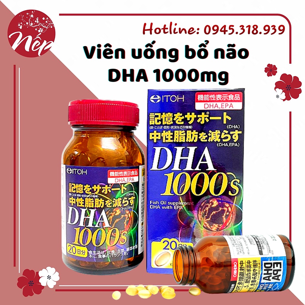 DHA 1000S – Viên uống bổ não DHA 1000mg chính hãng ITOH Nhật Bản
