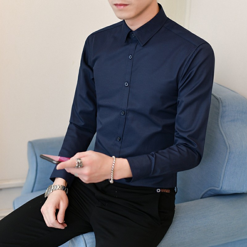 Áo Sơ Mi Nam ZM Không Nhăn Co Dãn Vải Cotton Dài Tay Dáng Ôm Nhiều Màu | BigBuy360 - bigbuy360.vn