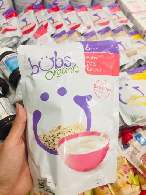 [CÓ SẴN KÈM BILL] Bột ăn dặm Bub Oganic nội địa Úc cho bé từ 4 tháng tuổi trở lên có sẵn, chỉ 130k pha đc 12 chén ứ ự