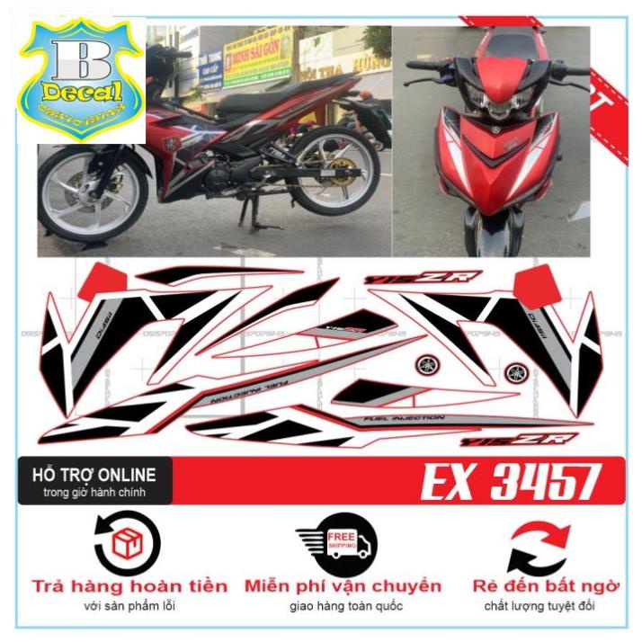 ( Quí khách vui lòng mang ra tiệm cho thợ dán ) Tem EX 150 2021 DÁN XE ĐỎ 3457 [Bi Decal]