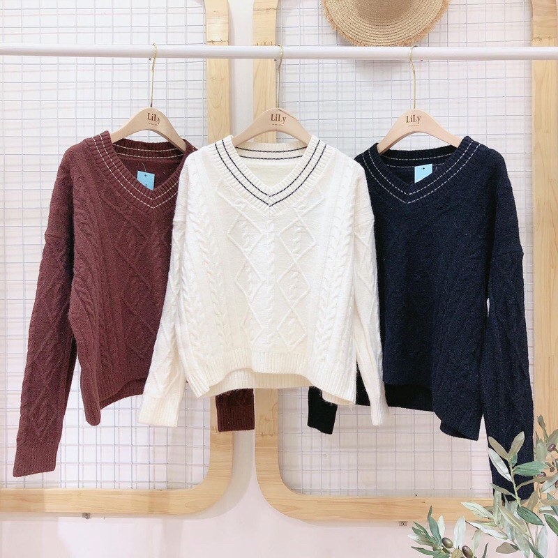 Áo len tim thừng(ib chọn màu)