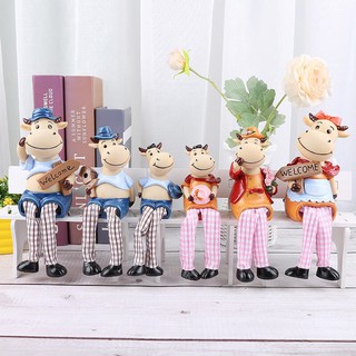 [HÀNG SẴN] Tượng Decor Gia Đình Bò Ca Nhạc, Trưng Bày, Quà Tặng, Tân Gia