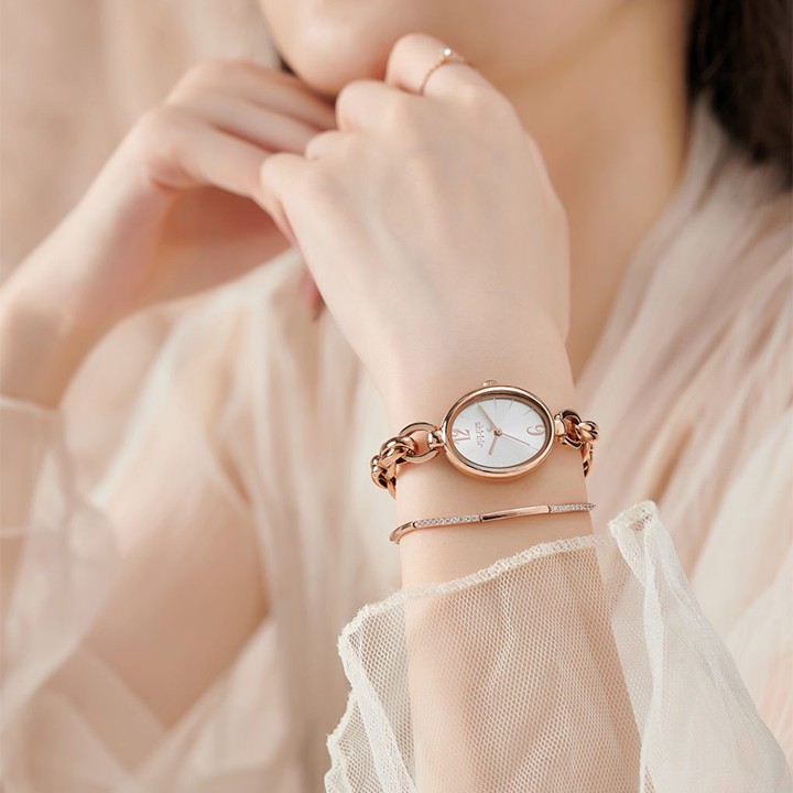 Đồng hồ nữ Julius Hàn Quốc JA-1258 dây thép mắt xích dạng lắc tay dịu dàng (Chọn màu)