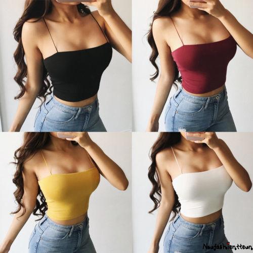 UK Sexy Womens Cross Strappy Bra Tank Tops Bustier Vest Crop Top Bralette Blouse