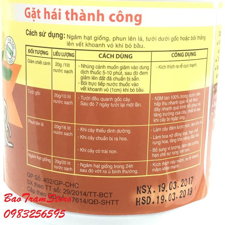 Phân bón lá cao cấp siêu ra rễ cho cây trồng N3M lọ 500g