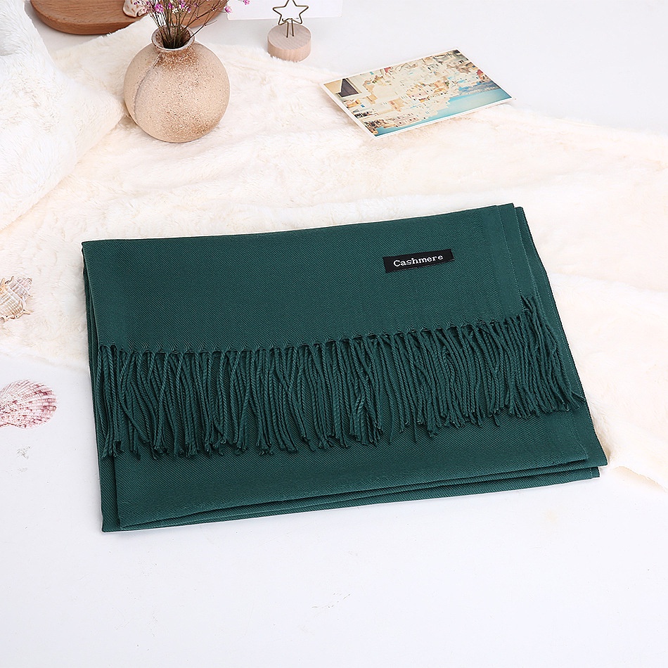 [MỚI NHẤT2022][LOẠI 1]Khăn quàng cổ Nữ len dạ CASHMERE Hàn Quốc XANH RÊU - CMR Khăn lụa ThyThy, quàng cổ cao cấp,