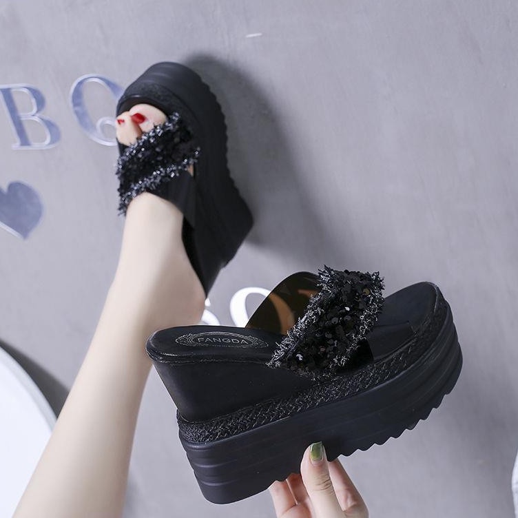 Dép Đế Bằng/Đế Dày Tăng Chiều Cao 12cm Thời Trang Dành Cho Bạn Nữ