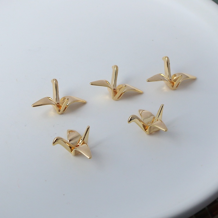 Túi Đồng 14k Lỗ Rỗng Dày 10 * 23mm Hình Chim Hạc Sang Trọng Dùng Làm Trang Sức diy