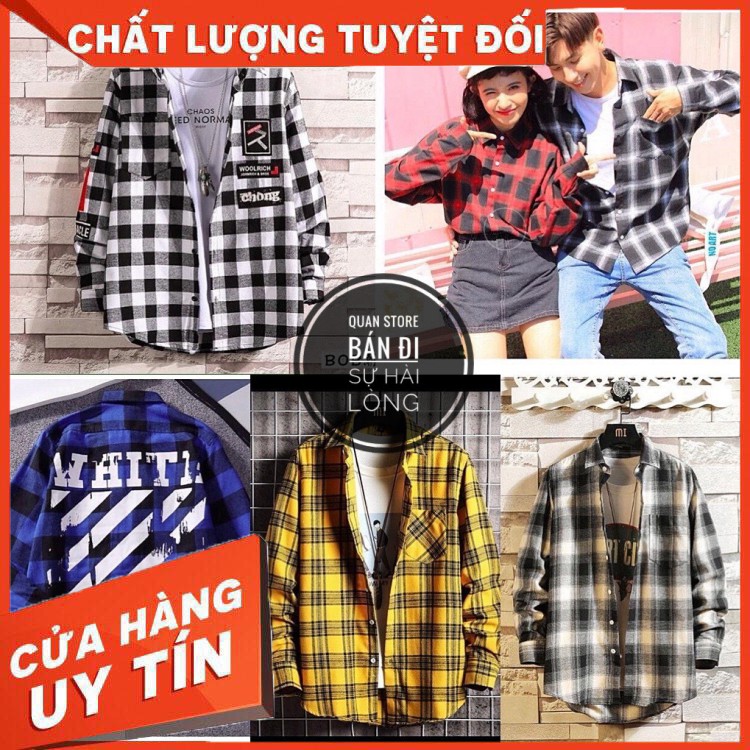 Áo Khoác Sơ Mi Flannel Caro Nam Nữ 💖FREESHIP+QUÀ TẶNG💖 Áo Sơ Mi Flannel Nam Nữ Cực Chất Nhiều Mẫu Phong Cách- QSTORE -